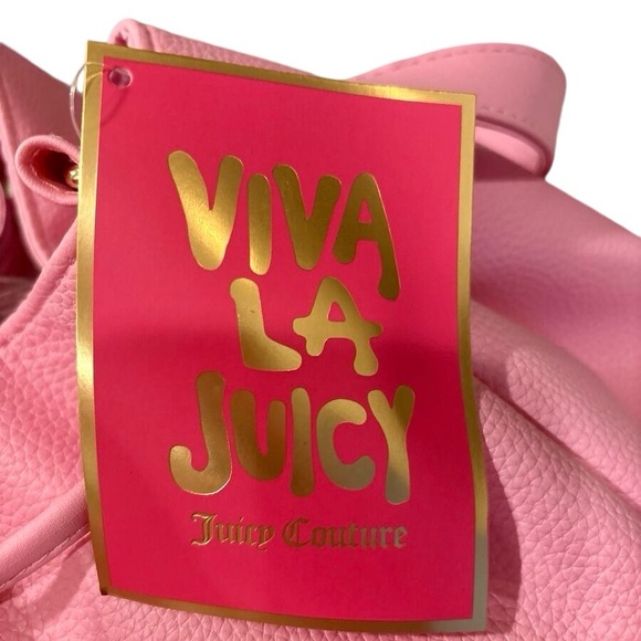 Juicy Couture Pink Logo Cinch Bucket Tote NWT RARE - Picture 3 of 7